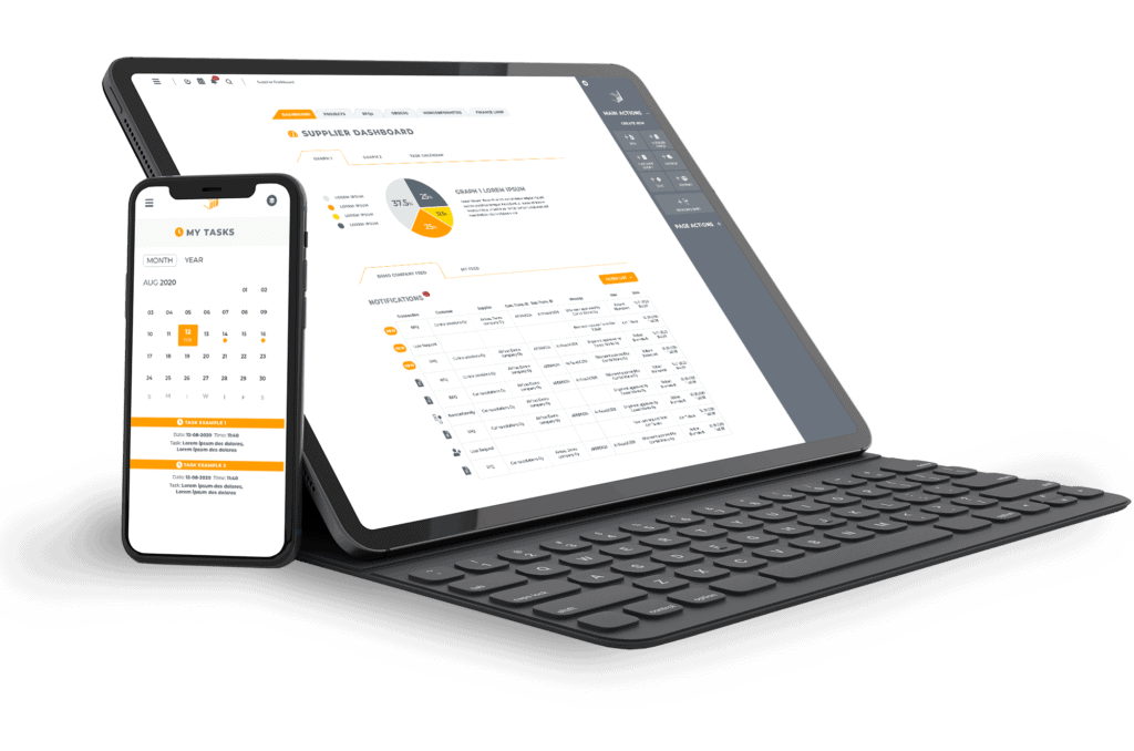AirFaas procurement software on tablet and phone