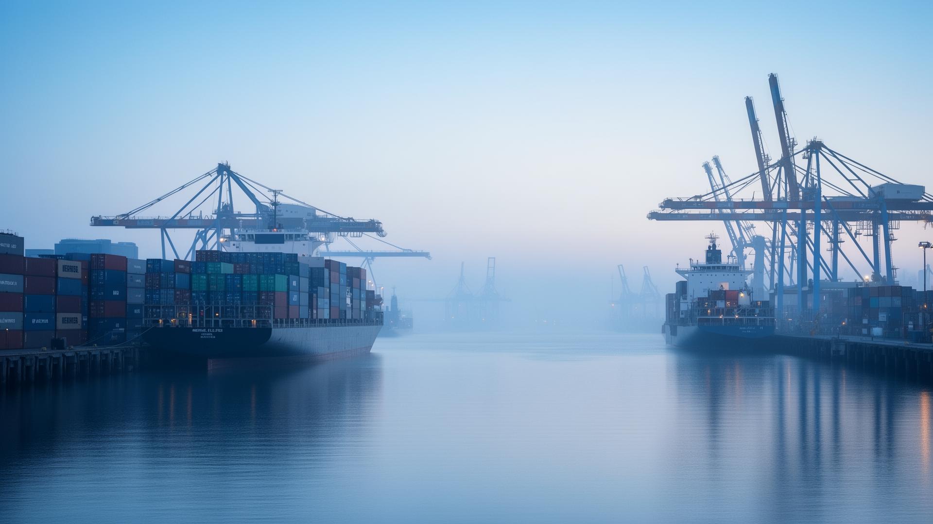 Harbour with shipping containers